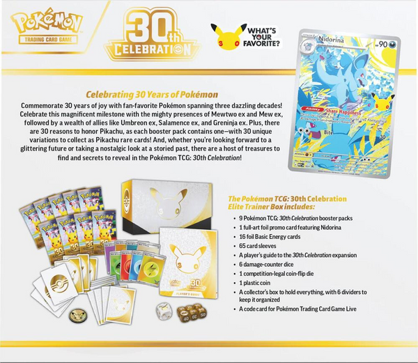 Pokémon TCG: 30th Celebration Pokémon Center Elite Trainer Box (PREORDER)