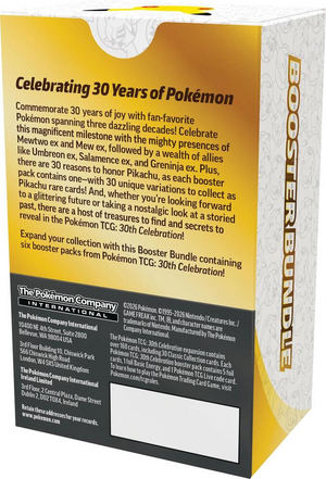 Pokémon TCG: 30th Celebration Booster Bundle back