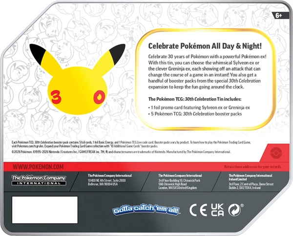 Pokémon TCG: 30th Celebration Booster Tin (READYSTOCK)