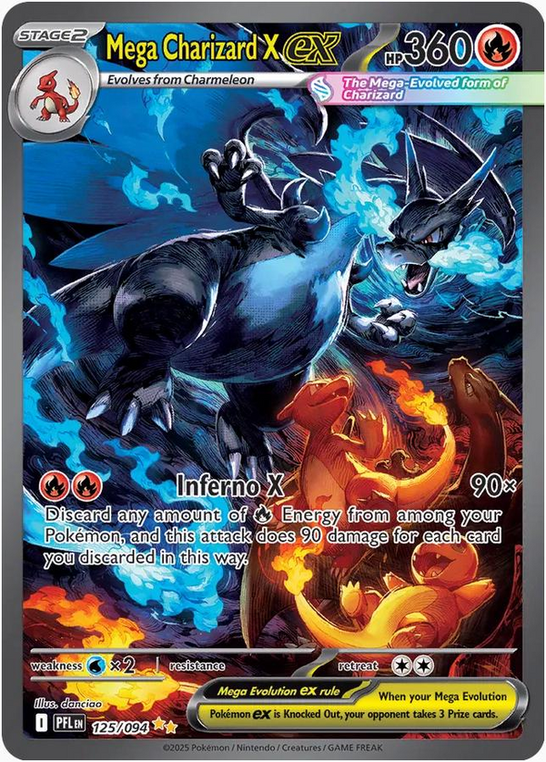 Mega Charizard X ex #125 - Pokémon Phantasmal Flames PSA10