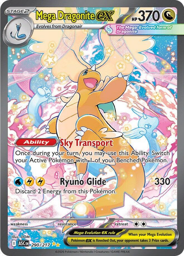 Mega Dragonite ex #290 - Pokémon Ascended Heroes PSA10