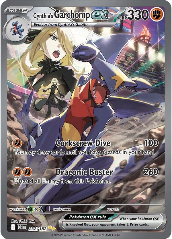 Cynthia's Garchomp ex #232 - Pokémon Destined Rivals PSA10