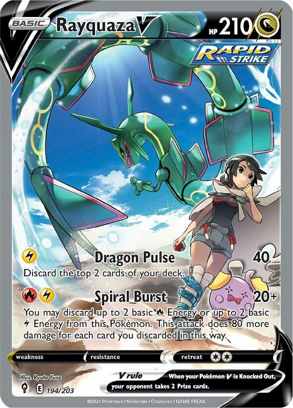 Rayquaza V #194 - Pokémon Evolving Skies PSA10